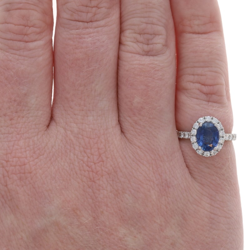 Sapphire and Diamond Women's Ring White Gold