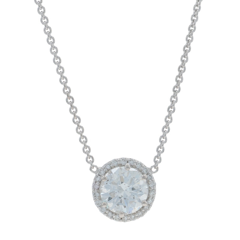 1.20ctw Diamond and Diamond Pendant Necklace White Gold