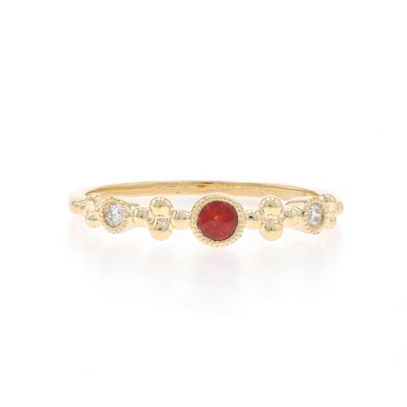 .19ctw Garnet and Diamond Band Yellow Gold