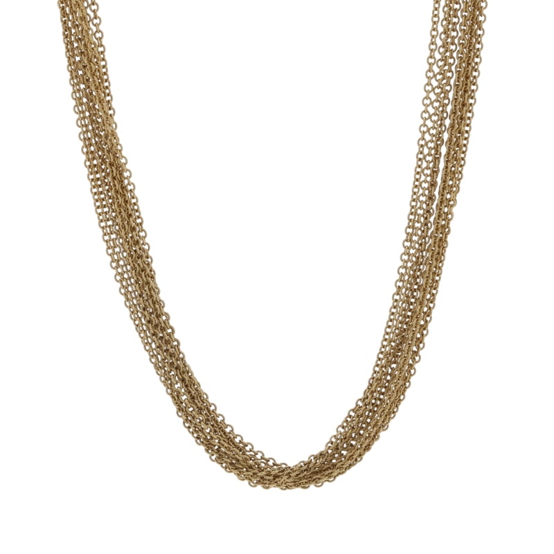 Women's Cable Chain Multi-Strand Necklace Yellow Gold