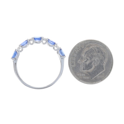 1.06ctw Sapphire and Diamond Band White Gold