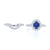 2.59ctw Sapphire and Diamond Engagement Ring & Wedding Band White Gold