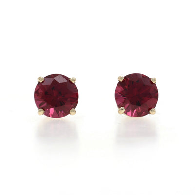 3.43ctw Rhodolite Garnet Earrings Yellow Gold