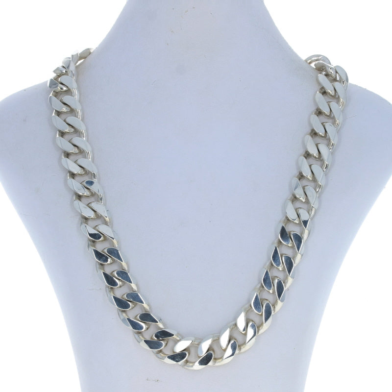 See Description Diamond Cut Curb Chain Necklace Silver Sterling Silver