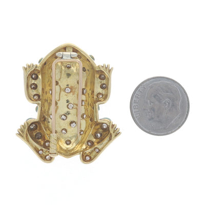 .98ctw Ruby and Diamond Pin Yellow Gold