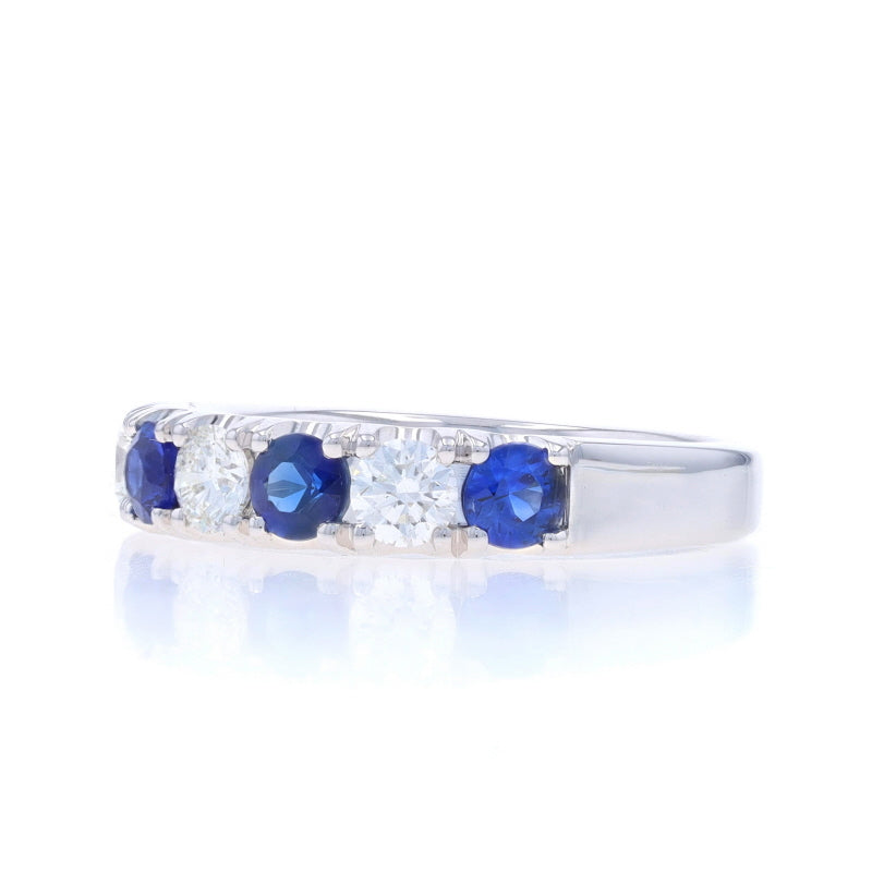 1.51ctw Sapphire and Diamond Band White Gold