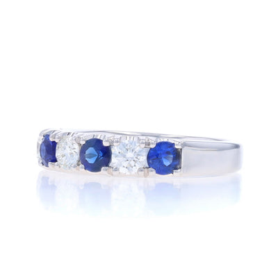 1.51ctw Sapphire and Diamond Band White Gold