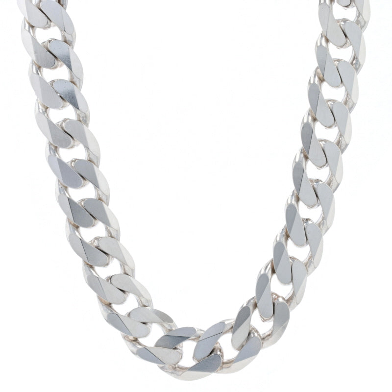 See Description Diamond Cut Curb Chain Necklace Silver Sterling Silver