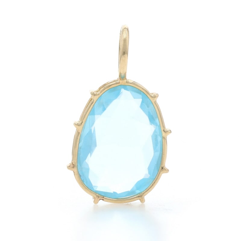 Sky Blue Topaz Women's Pendant Yellow Gold