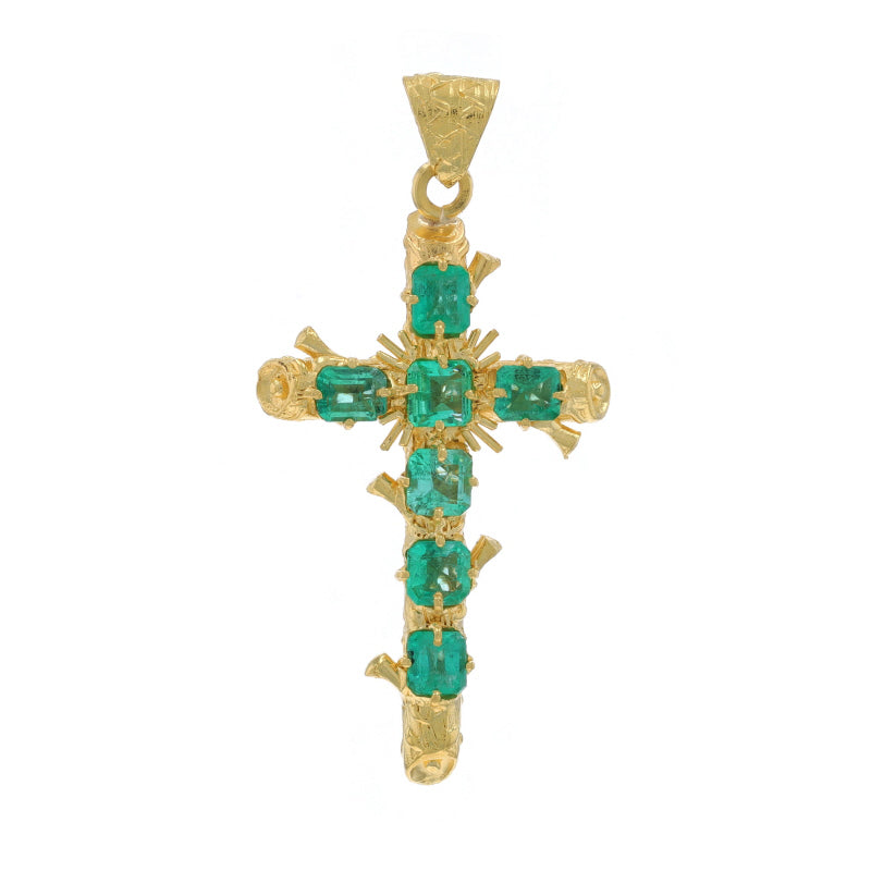 5.80ctw Emerald Pendant Yellow Gold