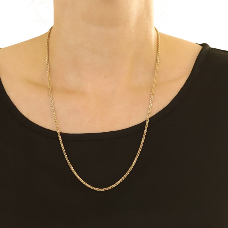 Wheat Chain Necklace Yellow Gold