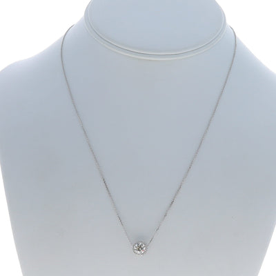 1.18ctw Diamond and Diamond Women's Pendant Necklace White Gold