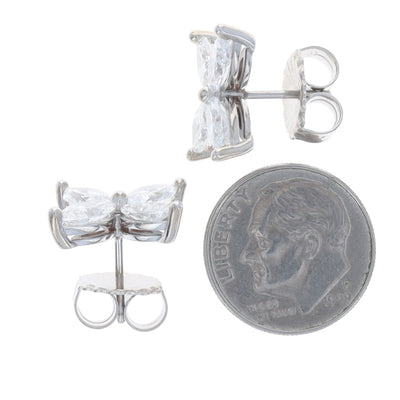 4.13ctw Diamond Earrings White Gold