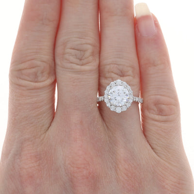 Michael M .63ctw Cubic Zirconia (placeholder) and Diamond Ring White Gold