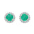 3.25ctw Emerald and Diamond Earrings White Gold