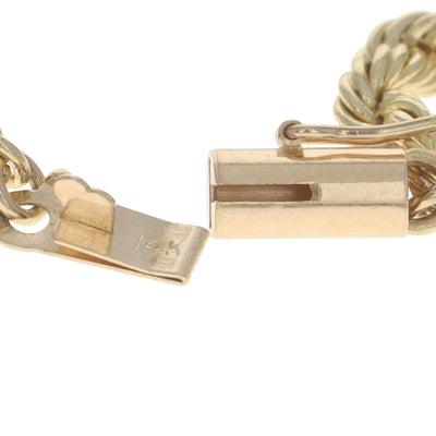 Unisex Rope Chain Necklace Yellow Gold
