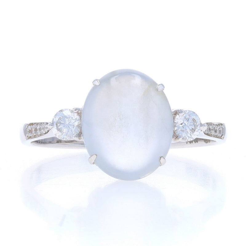 Pear Moonstone Wedding Ring Sets and Diamond Crescent Band 14K Gold