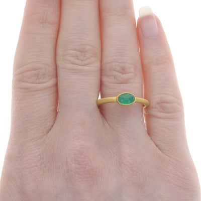 .64ct Emerald Ring Yellow Gold