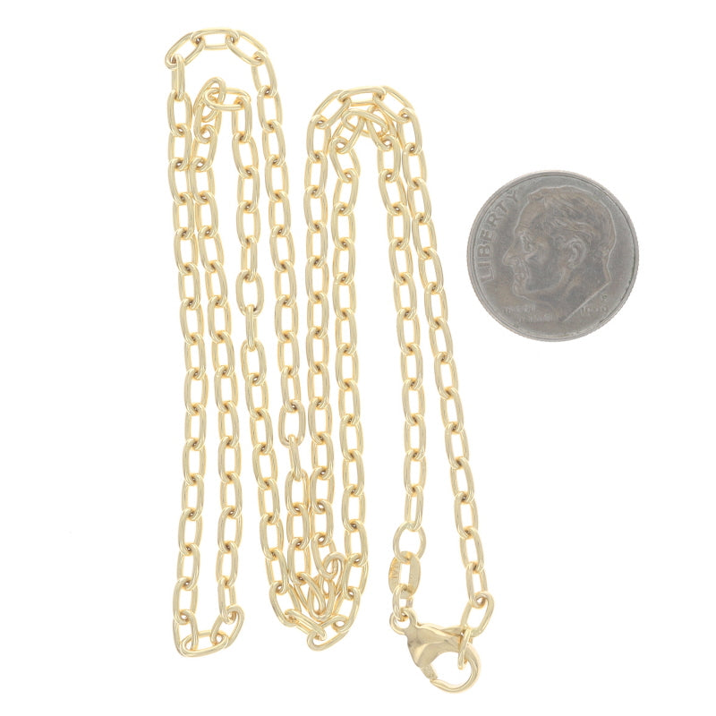 Mini Paperclip Cable Chain Necklace Yellow Gold