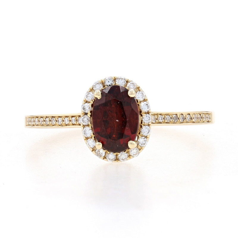 N/A 1.15ctw Garnet and Diamond Ring Yellow Gold