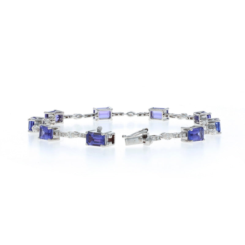 9.08ctw Tanzanite and Diamond Bracelet White Gold