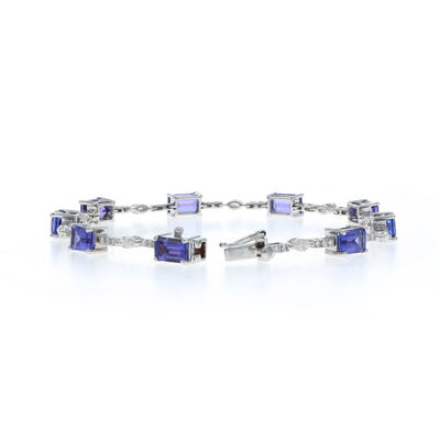 9.08ctw Tanzanite and Diamond Bracelet White Gold