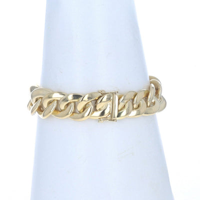 2.68ctw Diamond Graduated Curb Bracelet Yellow Gold