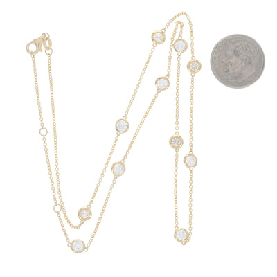 2.00ctw Diamond Women's Diamond by the Yard Necklace Yellow Gold