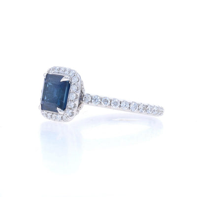 2.96ctw Sapphire and Diamond Ring White Gold