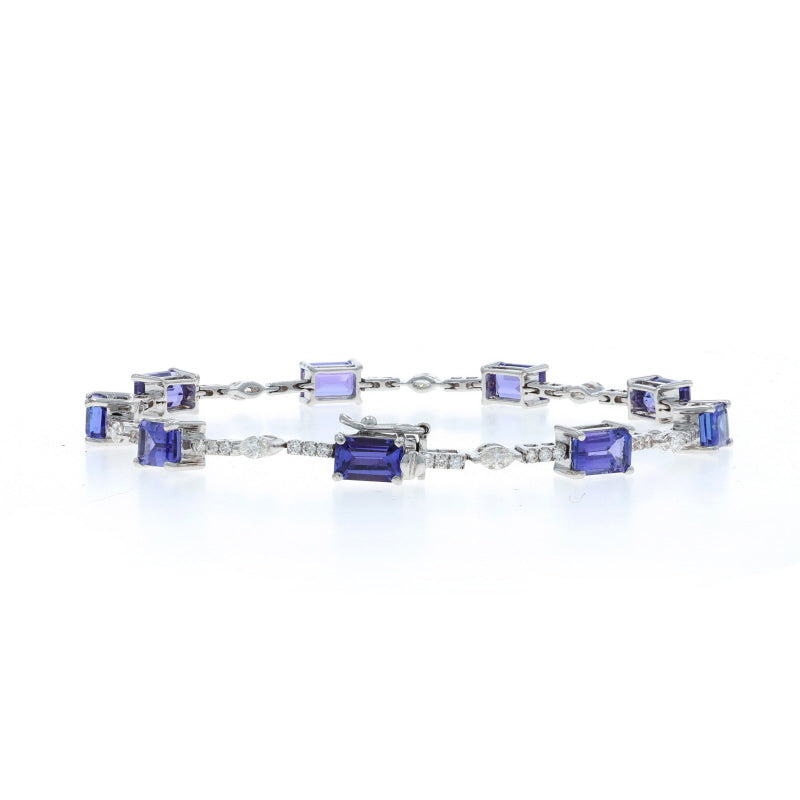 9.08ctw Tanzanite and Diamond Bracelet White Gold