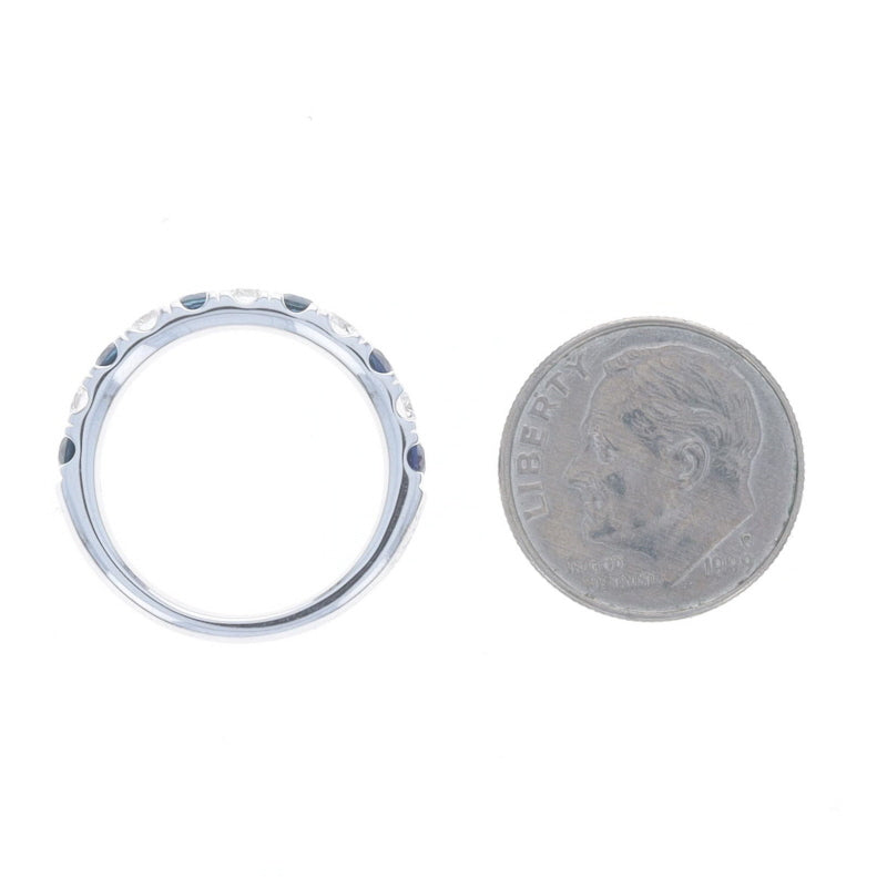 1.28ctw Sapphire and Diamond Band White Gold