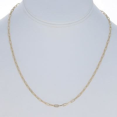 Paperclip Chain Necklace Yellow Gold