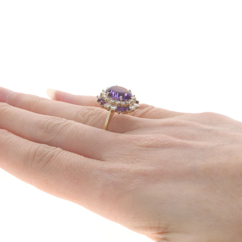 4.72ctw Amethyst and Amethyst Ring Yellow Gold