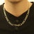 Men's Diamond Cut Figaro Chain Necklace Yellow Gold