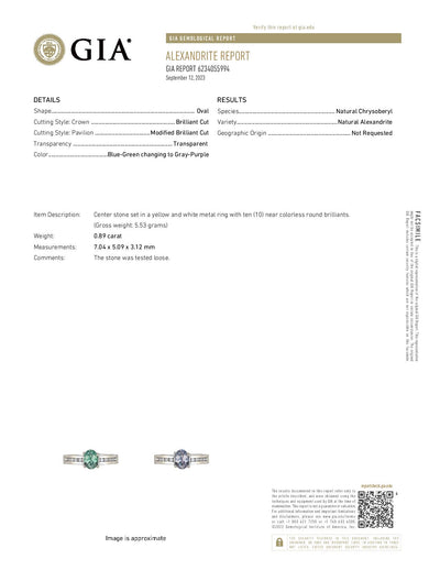 .30ctw Alexandrite and Diamond Ring White Gold