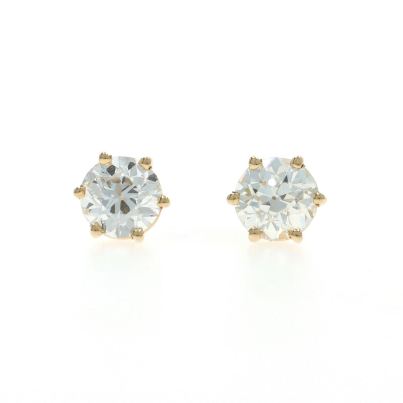 1.87ctw Diamond Earrings Yellow Gold