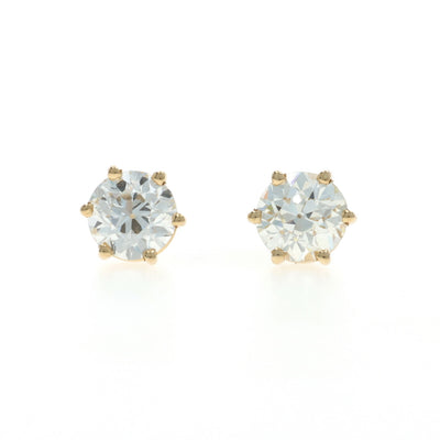 1.87ctw Diamond Earrings Yellow Gold