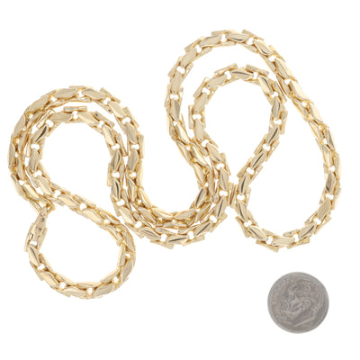 David Yurman Fluted Chain 22" Men's Men's Fancy Chain Necklace Yellow Gold