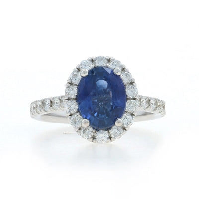 Sapphire and Diamond Women's Ring White Gold