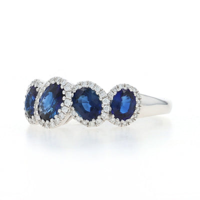 2.12ctw Sapphire and Diamond Band White Gold
