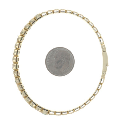 2.12ctw Emerald and Diamond Bracelet Yellow Gold