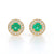 1.13ctw Emerald and Diamond Earrings Yellow Gold