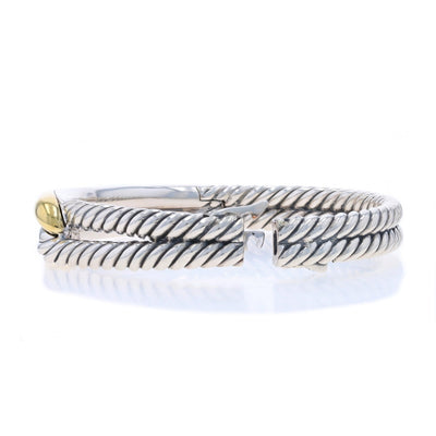 David Yurman (include in title) Labyrinth Single Loop Hoop Earrings Bracelet Sterling Silver