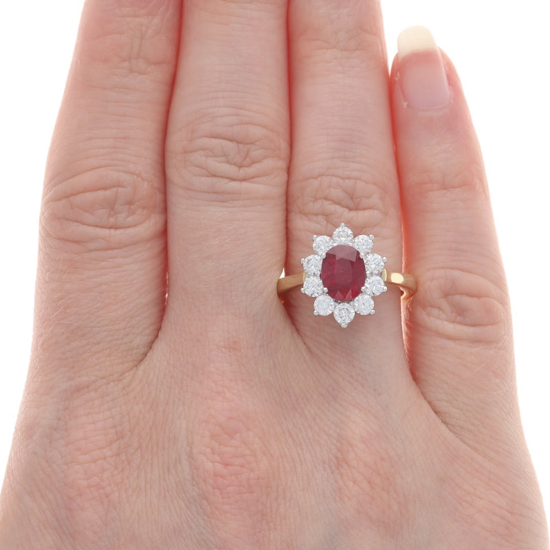 2.51ctw Ruby and Diamond Ring Yellow Gold