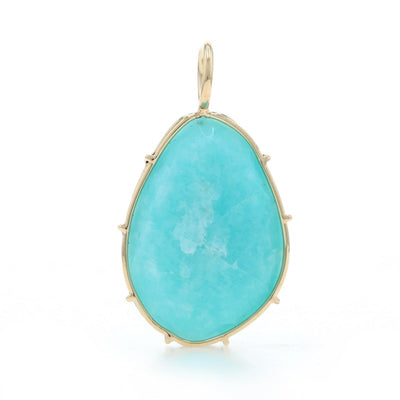 Amazonite Women's Pendant Yellow Gold