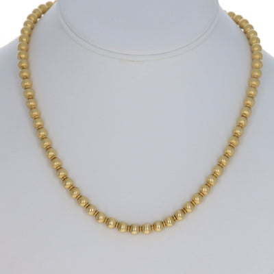 Beaded Strand Necklace Yellow Gold
