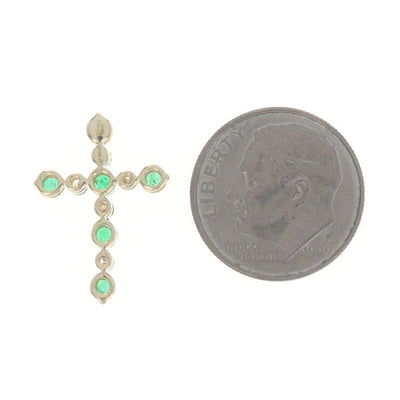 .55ctw Emerald and Diamond Pendant Yellow Gold