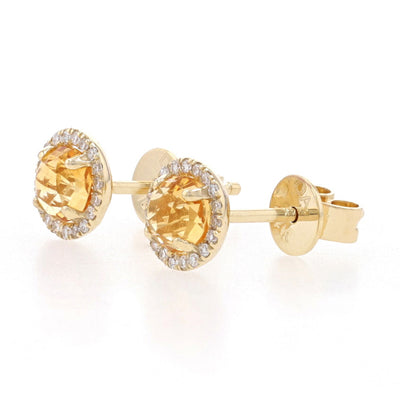 .48ctw Citrine and Diamond Earrings Yellow Gold