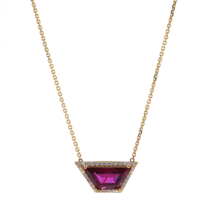 1.78ctw Ruby and Diamond Pendant Necklace Yellow Gold