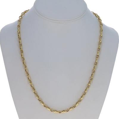 Roberto Coin Almond Link 22" Necklace Ruby Marquise Link Chain Necklace Yellow Gold